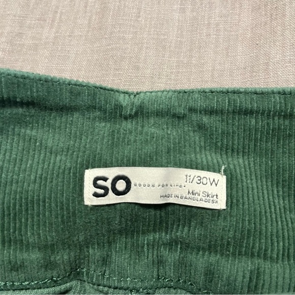 Corduroy Green A-Line Mini Skirt Y2K 90s Size 11 Casual Preppy Summer Fall - Picture 4 of 7